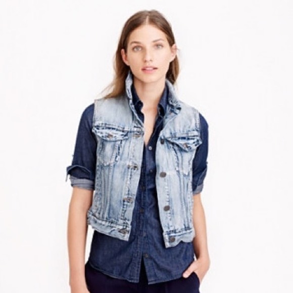 J. Crew Denim Vest in patina wash indigo size XS